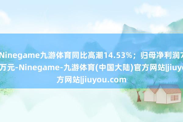 Ninegame九游体育同比高潮14.53%；归母净利润7396.15万元-Ninegame-九游体育(中国大陆)官方网站|jiuyou.com