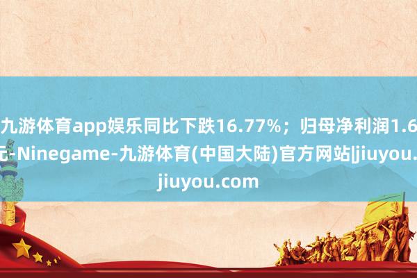 九游体育app娱乐同比下跌16.77%；归母净利润1.67亿元-Ninegame-九游体育(中国大陆)官方网站|jiuyou.com