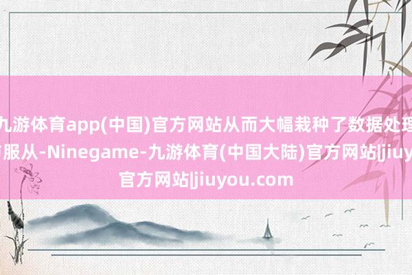 九游体育app(中国)官方网站从而大幅栽种了数据处理的速率与服从-Ninegame-九游体育(中国大陆)官方网站|jiuyou.com